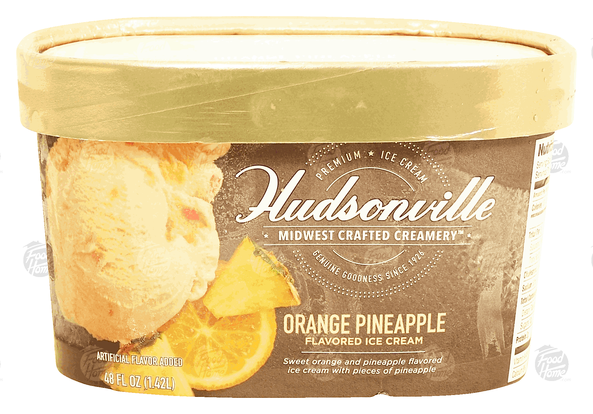 Hudsonville Midwest Crafted Creamery orange pineapple flavored ice cream Full-Size Picture